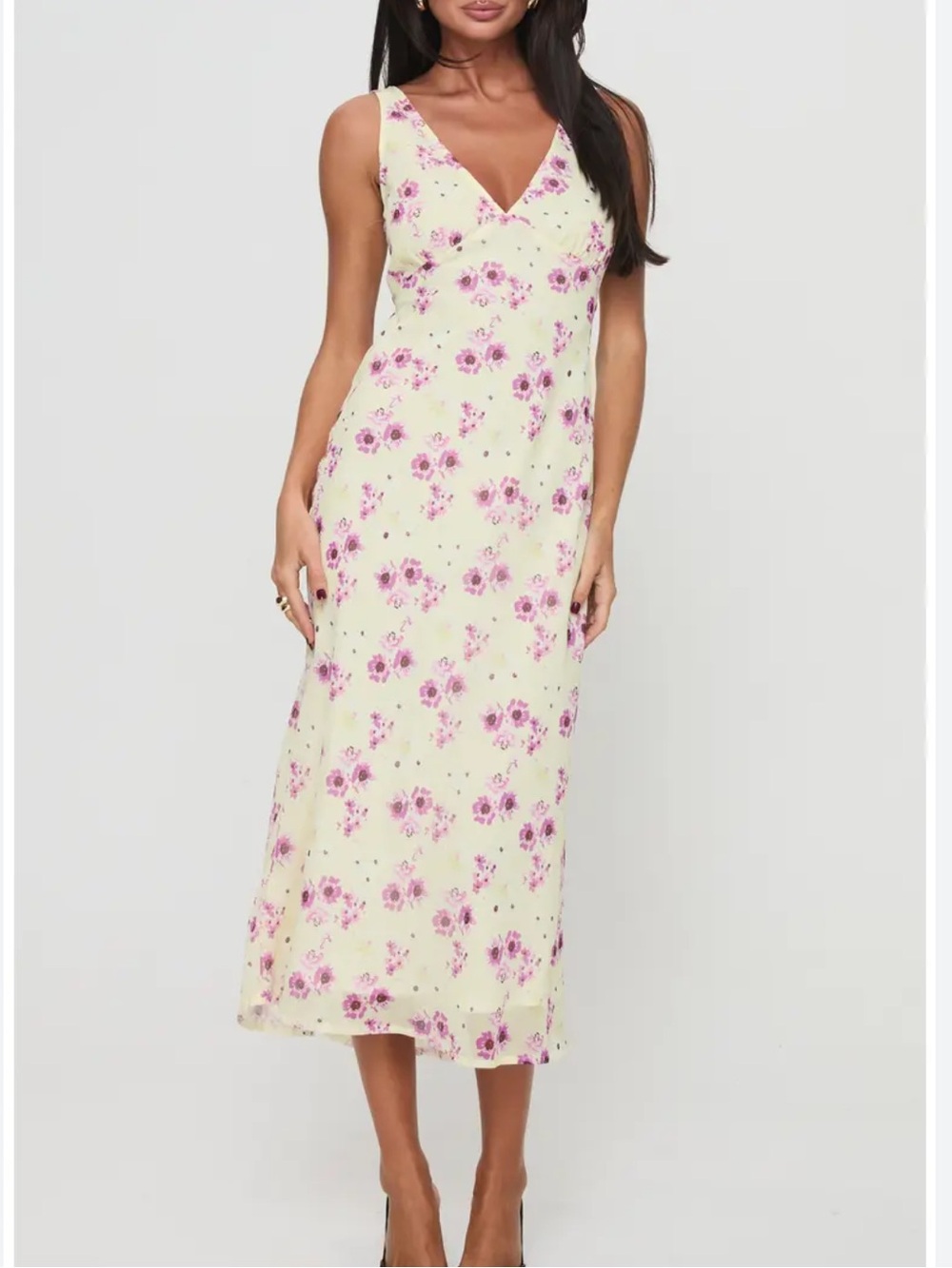 PRINCESS POLLY WOMENS NELLIE FLORAL PURPLE MIDI DRESS 16